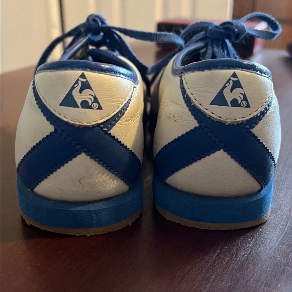 🇫🇷 Le Coq Sportif Blue and Cream French Sneakers - Picture 6 of 7